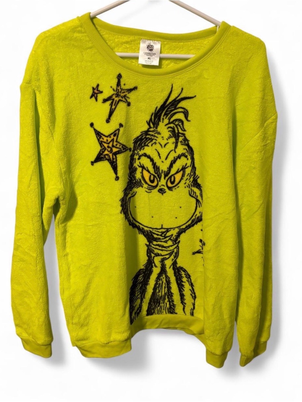 Dr. Seuss Neon Green Grinch Crewneck Sweater